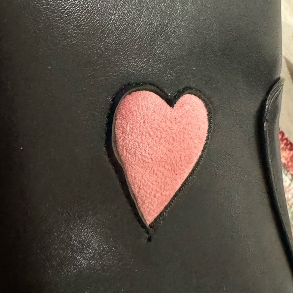 NEW Dolls Kill La Moda Red Heart & Black Calf “Game of Love” Platform Boots Sz 9 - Picture 8 of 12